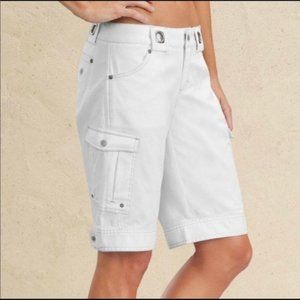 Athleta Kick It White Cargo Shorts